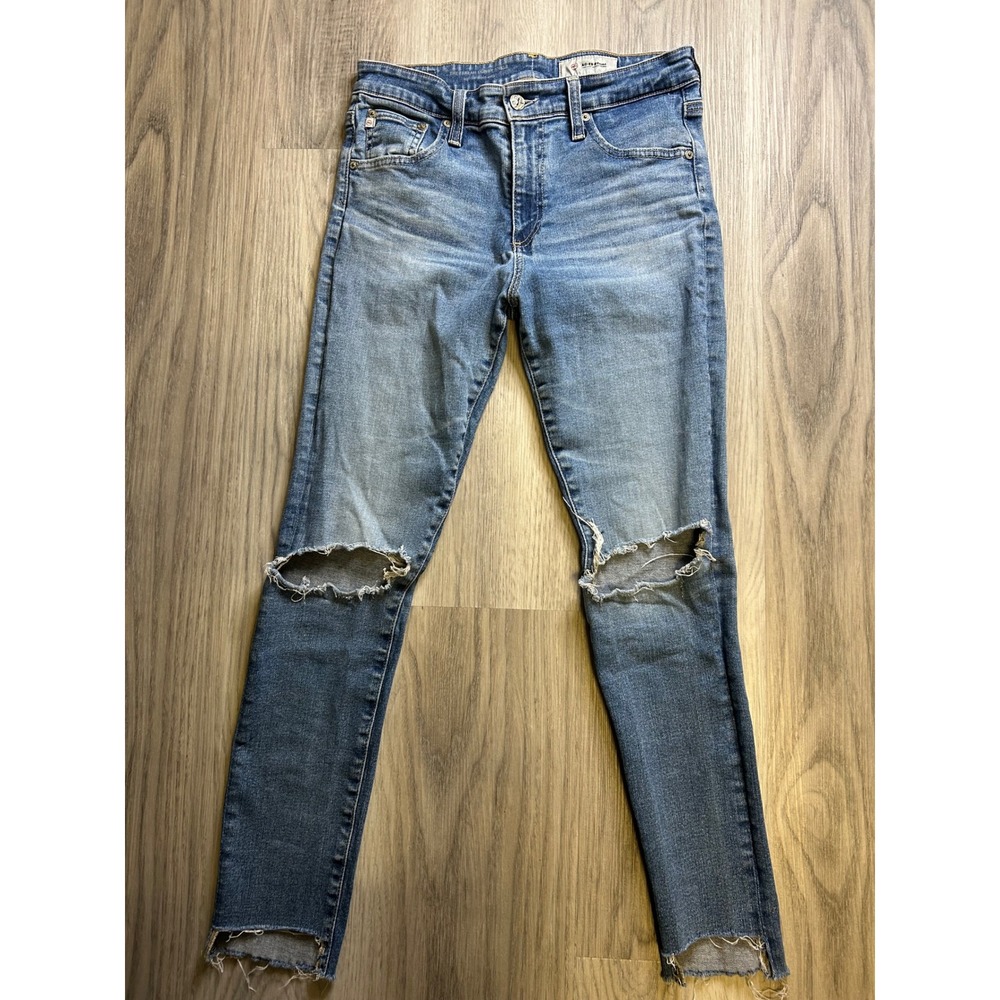 AG‎ Adriano Goldschmied The Farrah Skinny Ankle Jeans Distressed Size 29R